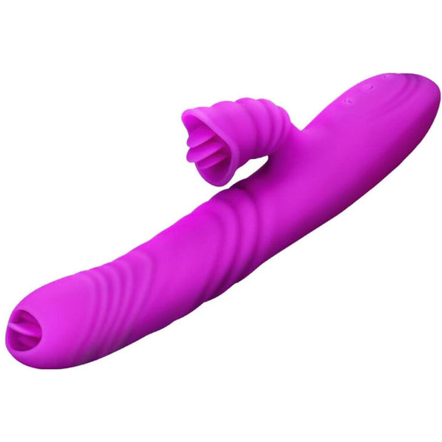 ARMONY - ANGELIA MULTIFUNKTIONELL VIBRATOR MED DUBBLA TUNGA, VIOLETTA OCH VÄRMEREGLERADE EFFEKTER