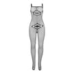 SUBBLIME - 952112 FISKNÄTSBODY MED DETALJER PÅ BRÖST OCH MAGE SVART ONE SIZE