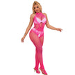 SUBBLIME - 952389 FISKNÄTS- OCH SPETSBODYSTRUMPOR MED ÖPPEN GREN OCH HÖG HALS ROSA ONE SIZE