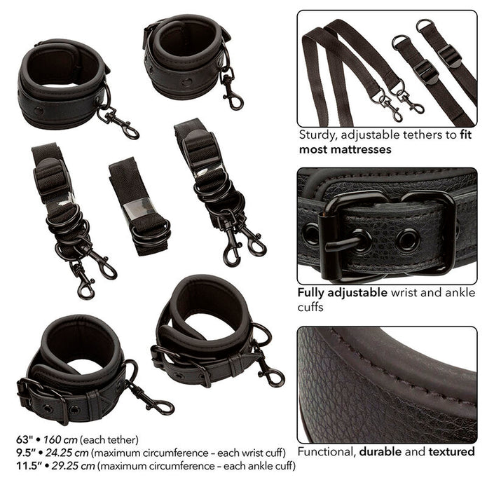 CALEXOTICS - NOCTURNAL BED RESTRAINTS LÄDER JUSTERBARA SVARTA