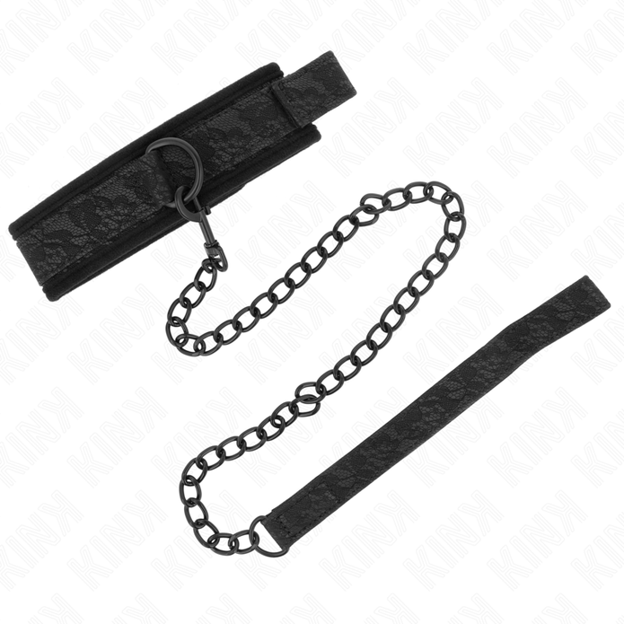 KINK - BASMODELL HALSBAND MED KOPPEL 77 CM MODELL 5 JUSTERBAR 34-54 CM X 5 CM