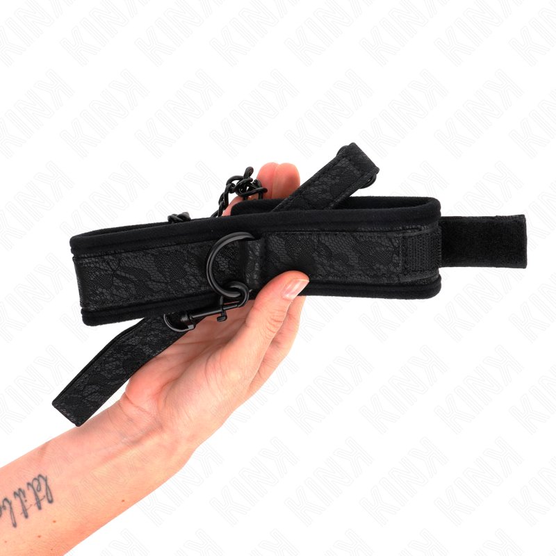 KINK - BASMODELL HALSBAND MED KOPPEL 77 CM MODELL 5 JUSTERBAR 34-54 CM X 5 CM