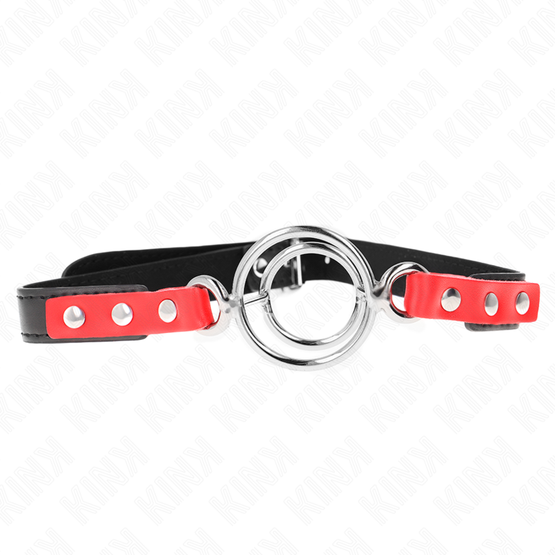 KINK - GAG MED FLERA O-RINGAR 4 / 4,8 CM RÖD 38 X 56 CM