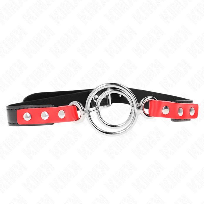 KINK - GAG MED FLERA O-RINGAR 4 / 4,8 CM RÖD 38 X 56 CM