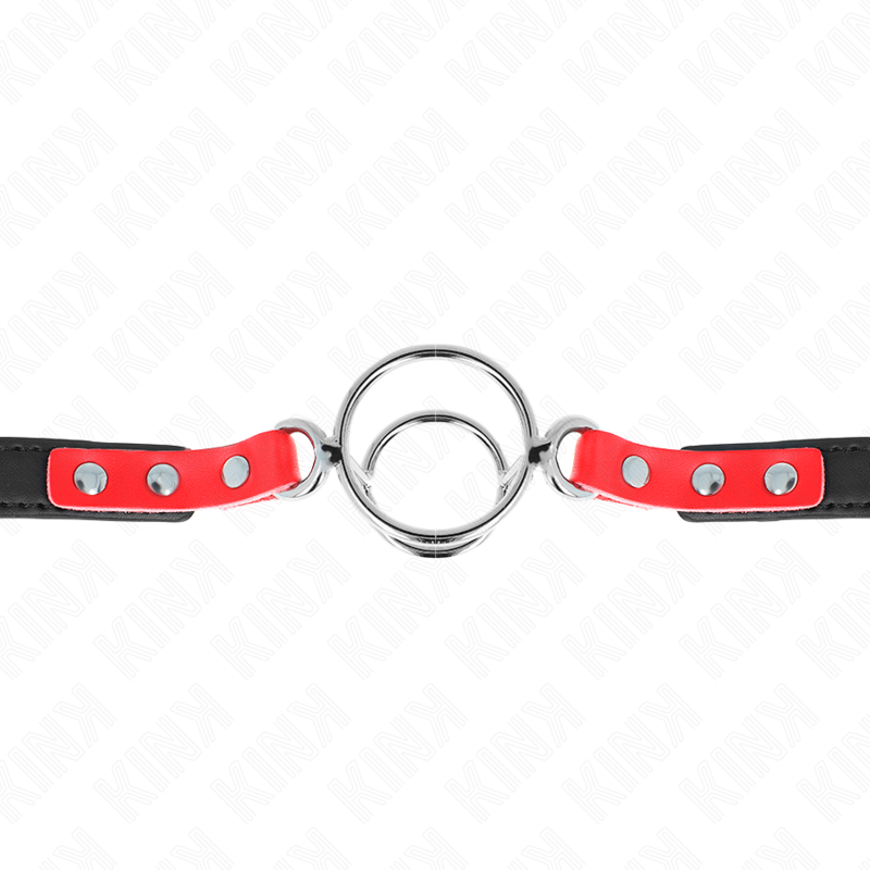 KINK - GAG MED FLERA O-RINGAR 4 / 4,8 CM RÖD 38 X 56 CM