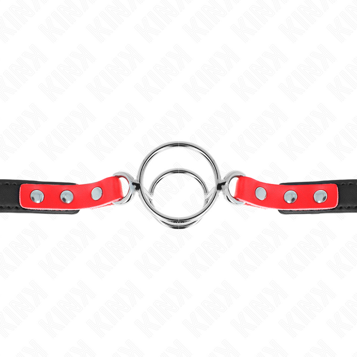 KINK - GAG MED FLERA O-RINGAR 4 / 4,8 CM RÖD 38 X 56 CM