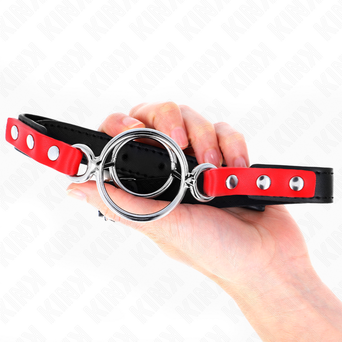 KINK - GAG MED FLERA O-RINGAR 4 / 4,8 CM RÖD 38 X 56 CM