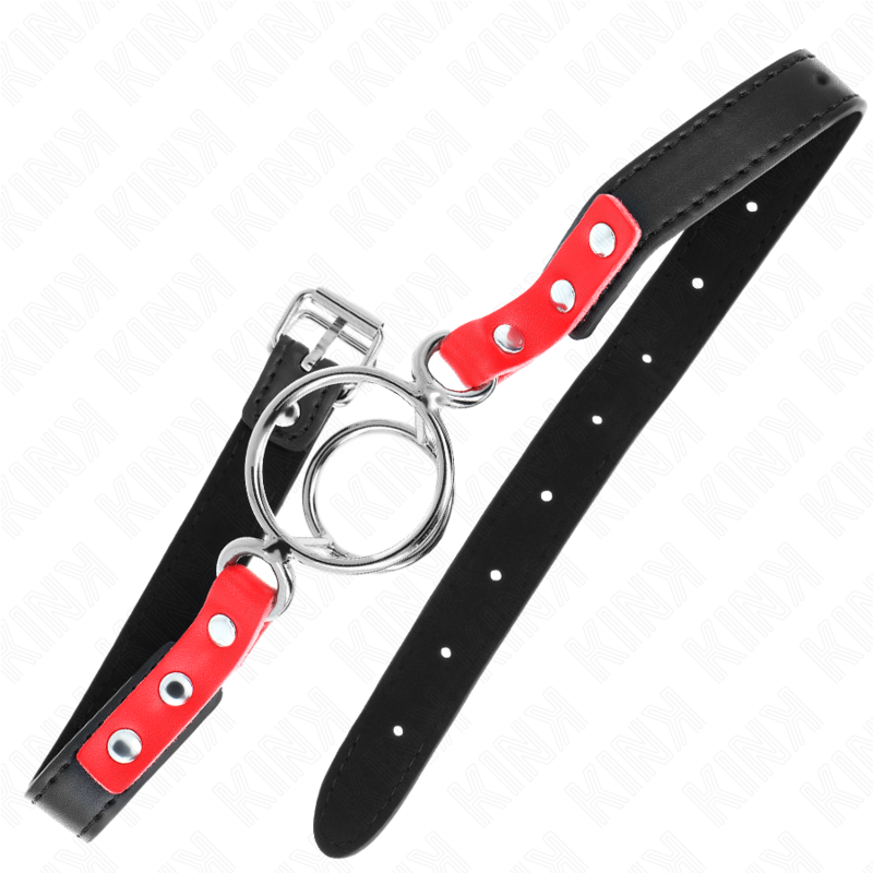 KINK - GAG MED FLERA O-RINGAR 4 / 4,8 CM RÖD 38 X 56 CM