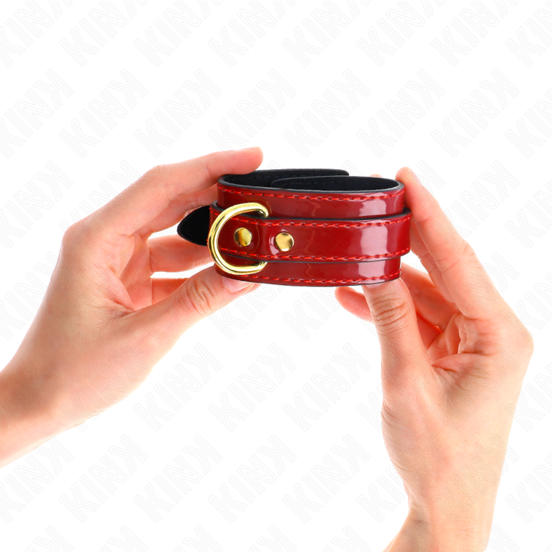 KINK - Säädettävät rannekkeet punainen, kultaketjulla 16,5-26 cm x 4 cm