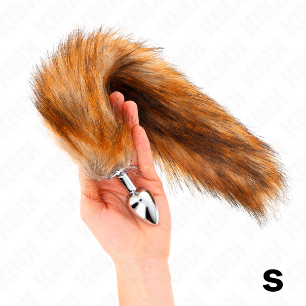 KINK - Anaalitappi S 7 x 3 cm, keinotekoinen häntä 40 cm, ruskea