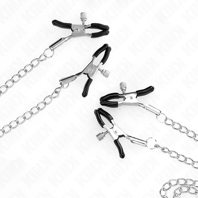 KINK – 4 NIPPEL- OCH KLITORISKLÄMMOR, JUSTERBARA, SILVER