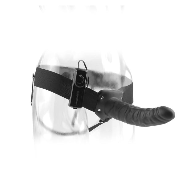 FETISH FANTASY SERIES - 19 cm Värisevä Ontto Strap-on Musta