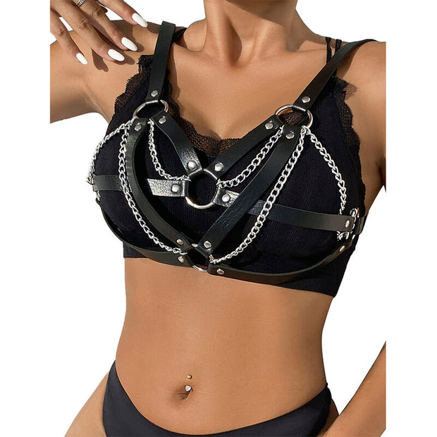 SUBBLIME - Punk bondage -vyö metallisoljella, musta, one size