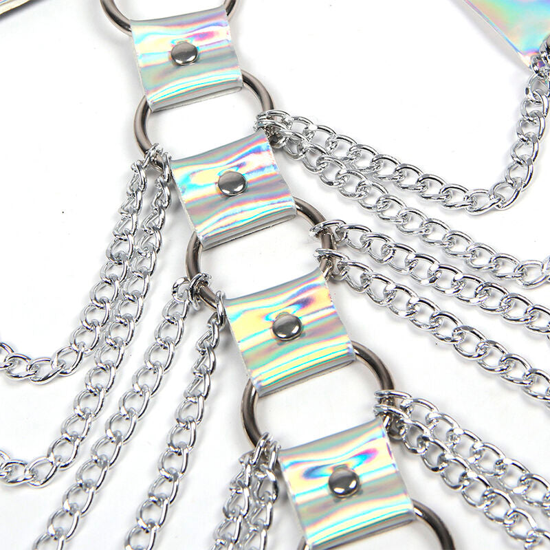 SUBBLIME - Rintavaljaat renkailla ja ketjuilla, hopea, one size