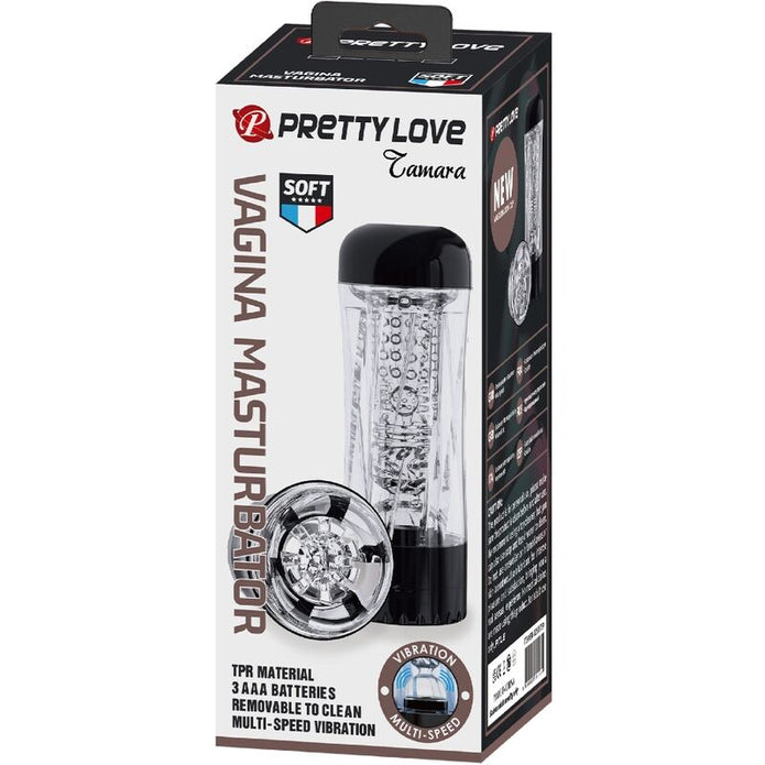 PRETTY LOVE - TAMARA MANLIG MASSETURBATOR MULTI-HASTIGHETS VIBRATOR SVART
