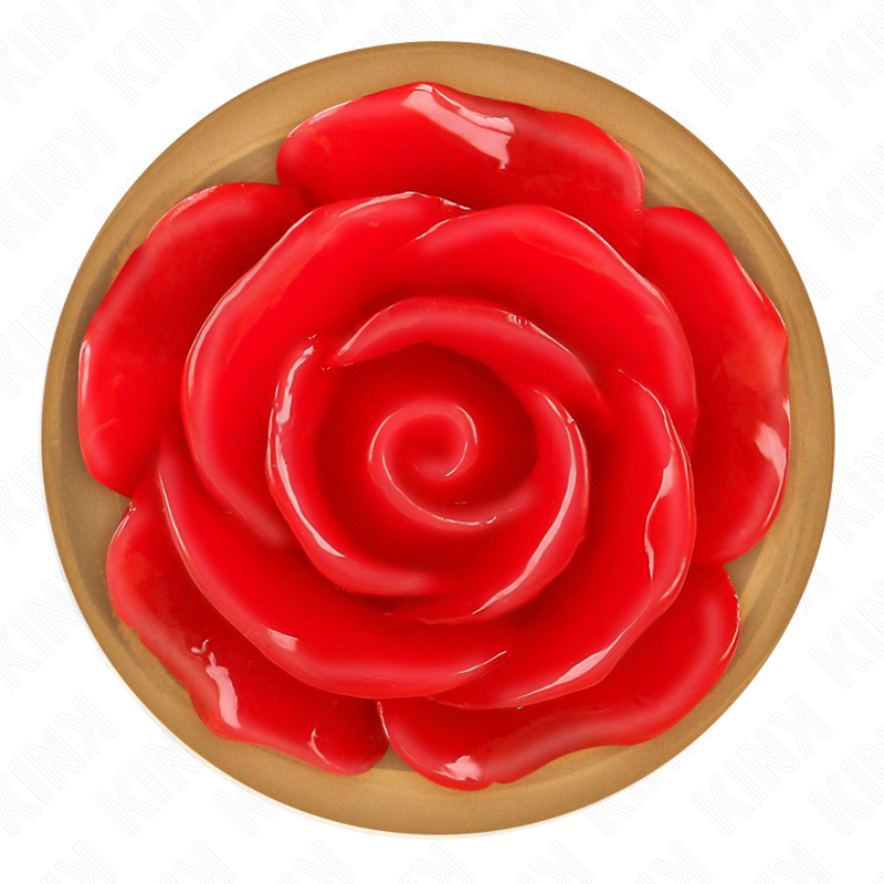 KINK - Ruusukullanvärinen anaalitappi punaisella ruusukoristeella S