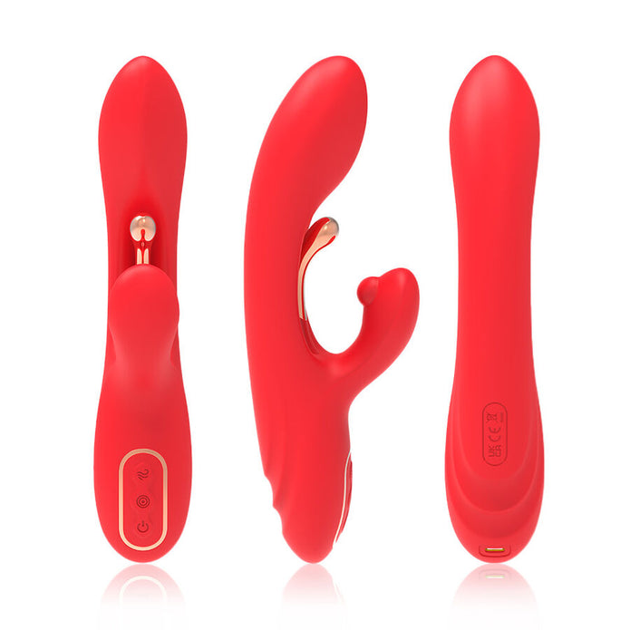 ARMONY - G-SPOT AND CLITORIS STIMULATOR VIBRATOR WITH OSCILLATING TONGUE RED
