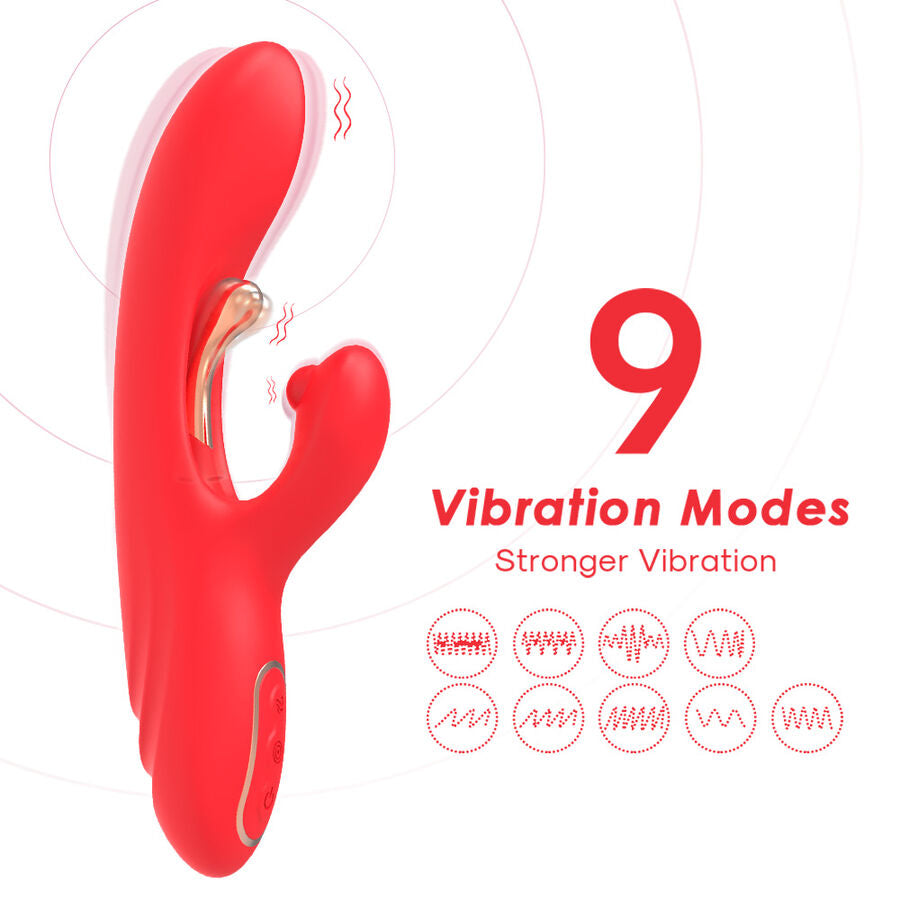 ARMONY - G-SPOT AND CLITORIS STIMULATOR VIBRATOR WITH OSCILLATING TONGUE RED