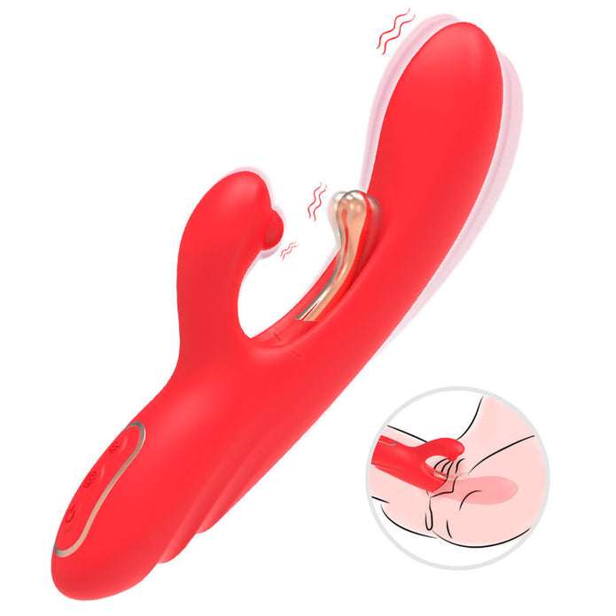 ARMONY - G-SPOT AND CLITORIS STIMULATOR VIBRATOR WITH OSCILLATING TONGUE RED