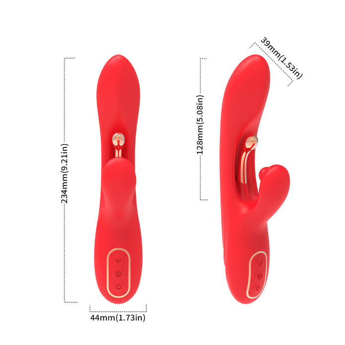 ARMONY - G-SPOT AND CLITORIS STIMULATOR VIBRATOR WITH OSCILLATING TONGUE RED
