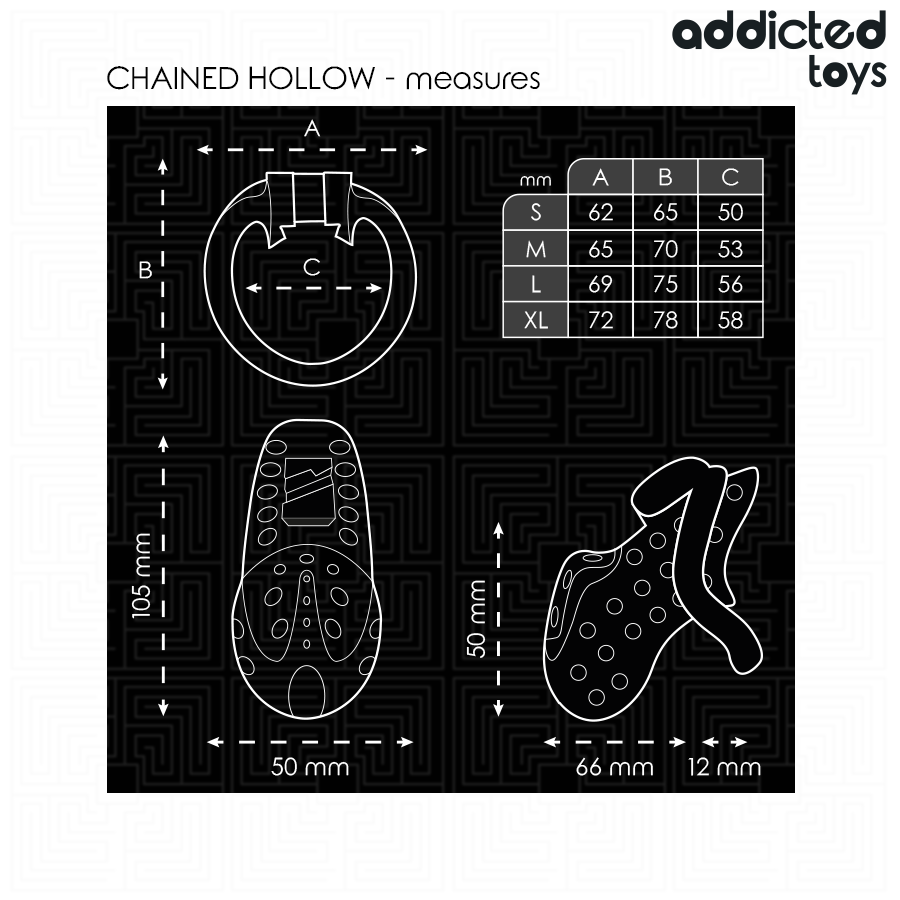 ADDICTED TOYS LOCKED - Ketjullinen ontto penishäkki 10,5 cm