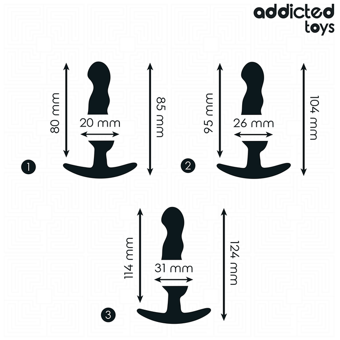 ADDICTED TOYS - SET OF 3 ANAL PLUG SILICONE MODEL 1