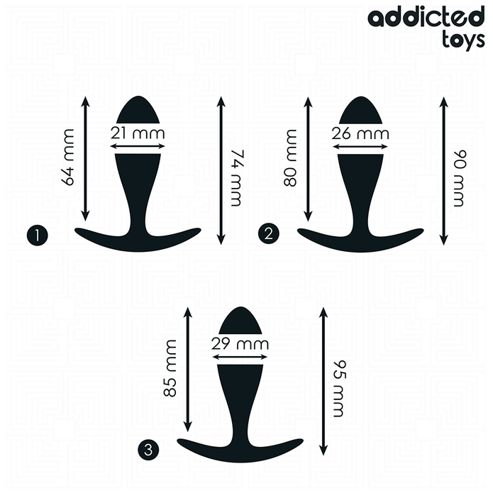 ADDICTED TOYS - SET OF 3 ANAL PLUG SILICONE MODEL 2