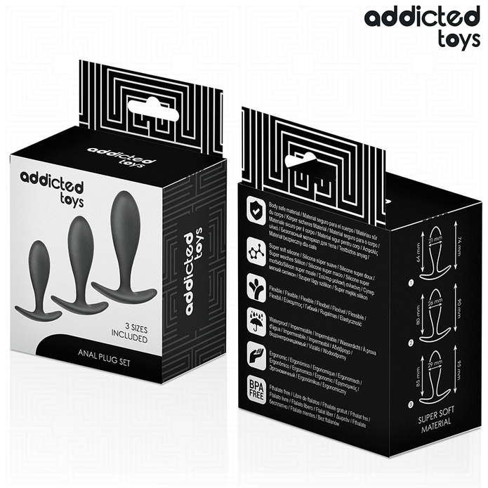 ADDICTED TOYS - SET OF 3 ANAL PLUG SILICONE MODEL 2