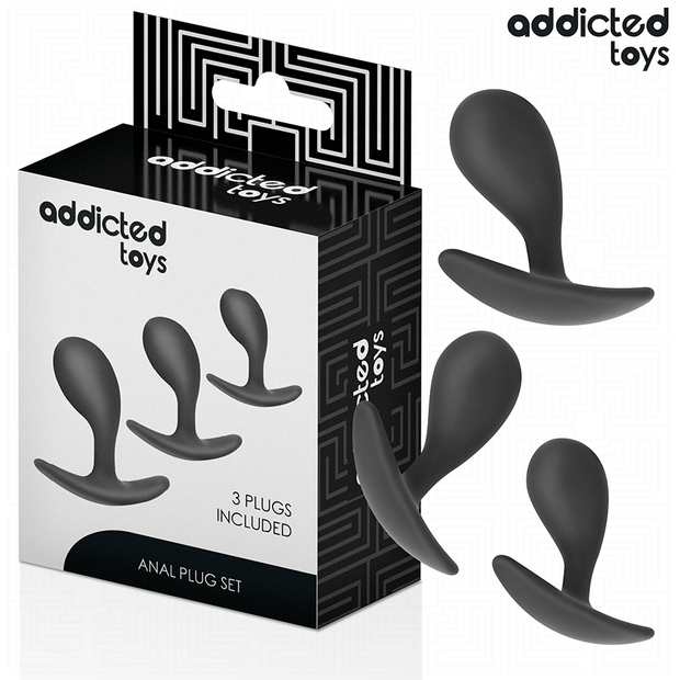 ADDICTED TOYS - 3-osainen silikoninen anaalitappisarja eri kokoja