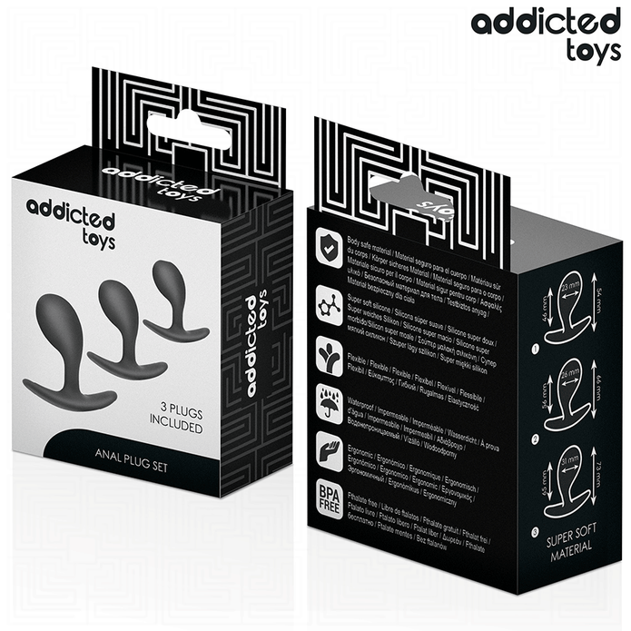 ADDICTED TOYS - SET OF 3 ANAL PLUG SILICONE MODEL 3