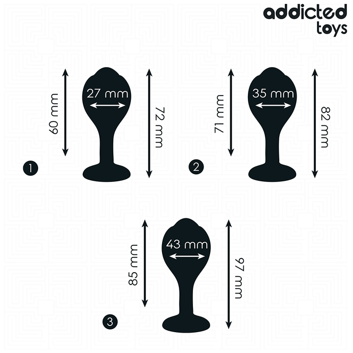 ADDICTED TOYS - SET OF 3 ANAL PLUG SILICONE WITH JEWEL