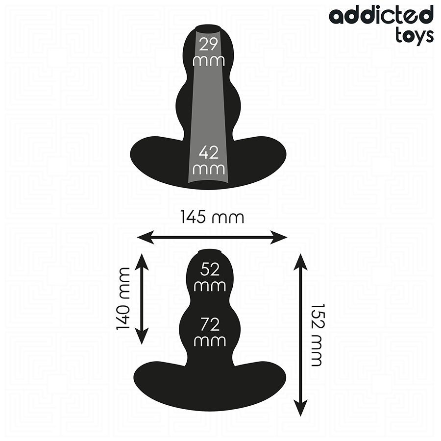 ADDICTED TOYS - HÅLIG ANALPLUGG SILIKON STORLEK XXL 15,2 CM