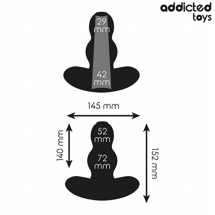 ADDICTED TOYS - HÅLIG ANALPLUGG SILIKON STORLEK XXL 15,2 CM