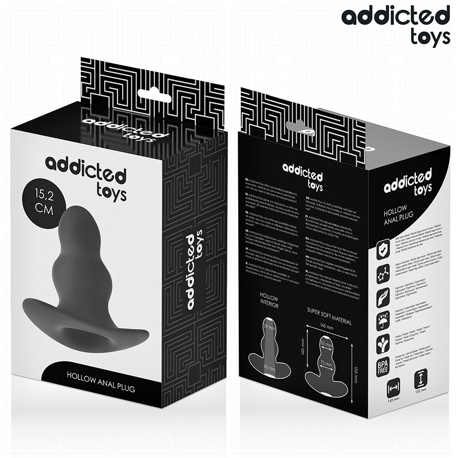 ADDICTED TOYS - HÅLIG ANALPLUGG SILIKON STORLEK XXL 15,2 CM