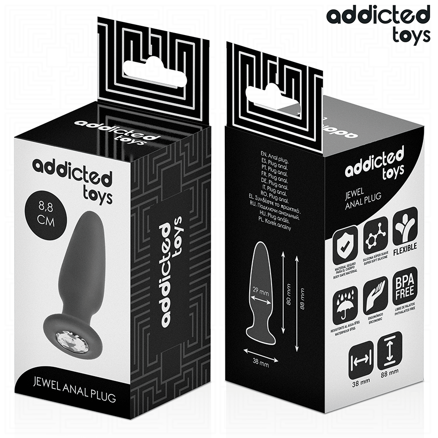 ADDICTED TOYS - Pieni silikoninen anaalitappi jalokivellä 8,8 cm