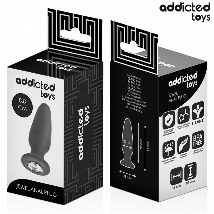 ADDICTED TOYS - Pieni silikoninen anaalitappi jalokivellä 8,8 cm