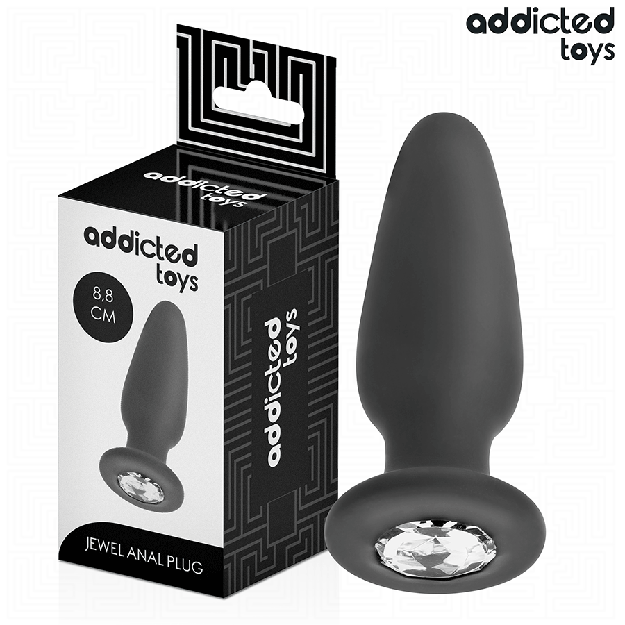 ADDICTED TOYS - Pieni silikoninen anaalitappi jalokivellä 8,8 cm