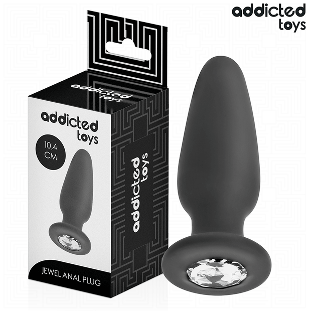 ADDICTED TOYS - Silikoninen jalokivikoristeinen anustappi M 10,4 cm