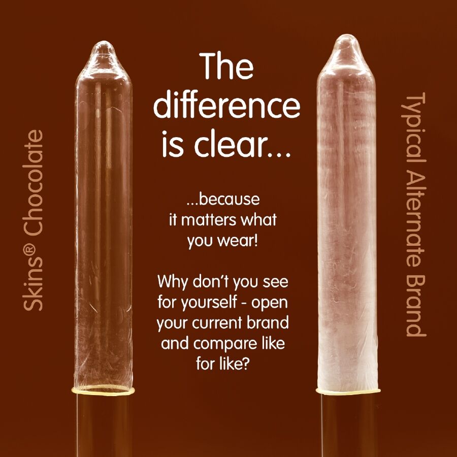 SKINS - Suklaan makuiset kondomit, 8kpl