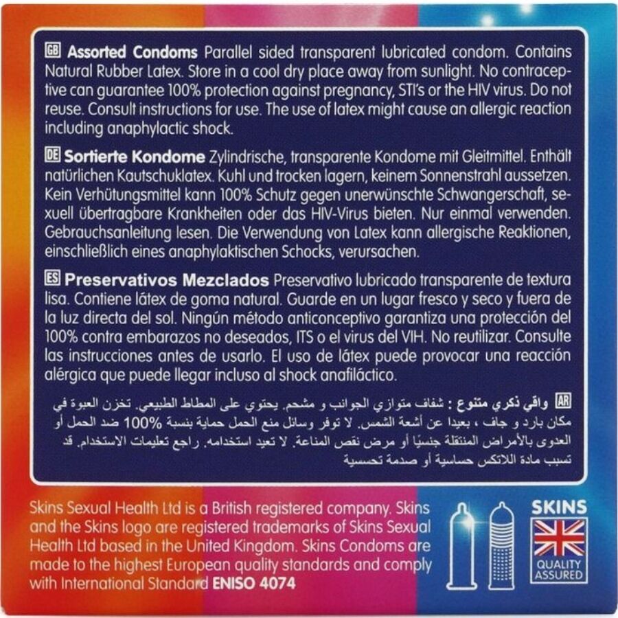 SKINS - 4 kpl erilaista premium-kondomia 