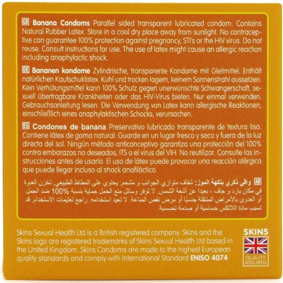 SKINS - BANANA PREMIUM KONDOMER FÖRPACKNING 4
