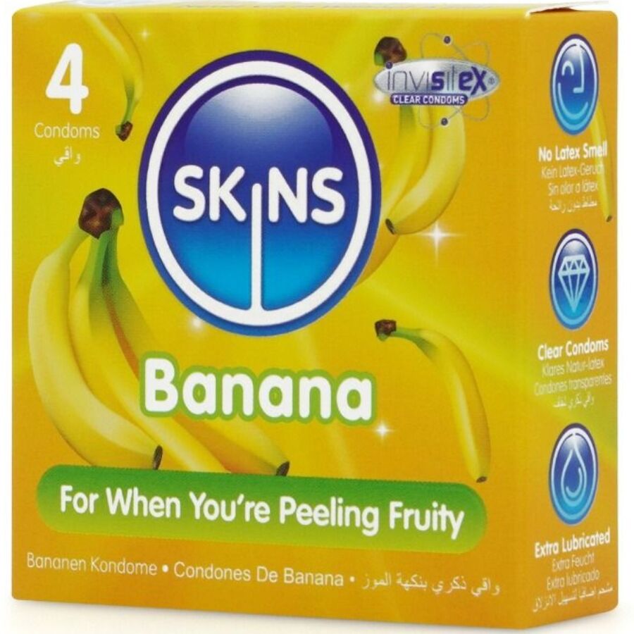 SKINS - BANANA PREMIUM KONDOMER FÖRPACKNING 4