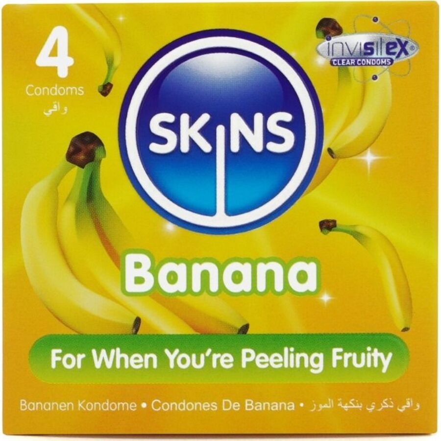 SKINS - BANANA PREMIUM KONDOMER FÖRPACKNING 4