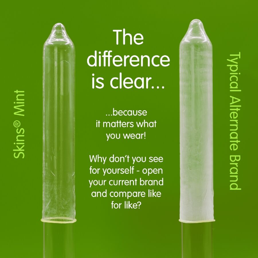 SKINS - Mintunmakuinen premium-kondomipakkaus 8 kpl