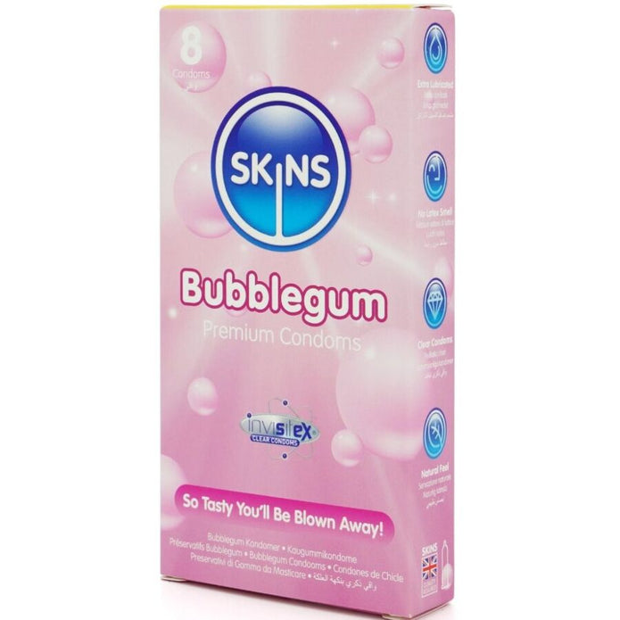 SKINS - Bubblegum 8 kpl makukondomit