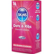 SKINS - Kuviolliset Dots & Ribs -kondomit 16 kpl