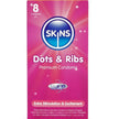 SKINS - Kuviolliset Dots & Ribs -kondomit 8 kpl