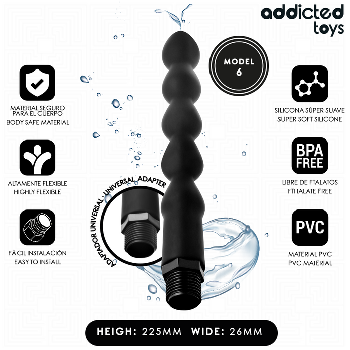 ADDICTED TOYS - ANAL CLEANER WITH UNIVERSAL ADAPTER MODEL 6