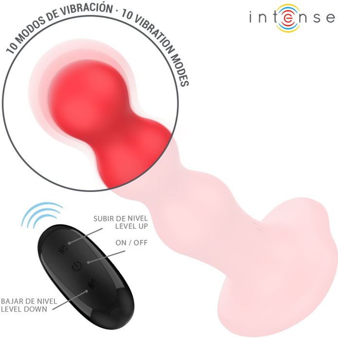 INTENSE - CODY VIBRATOR MED SUGKOPP RÖD FJÄRRKONTROLL