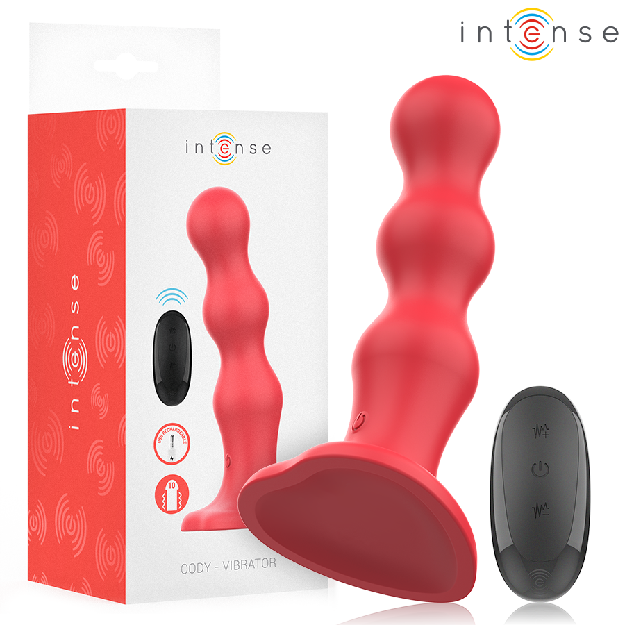 INTENSE - CODY VIBRATOR MED SUGKOPP RÖD FJÄRRKONTROLL
